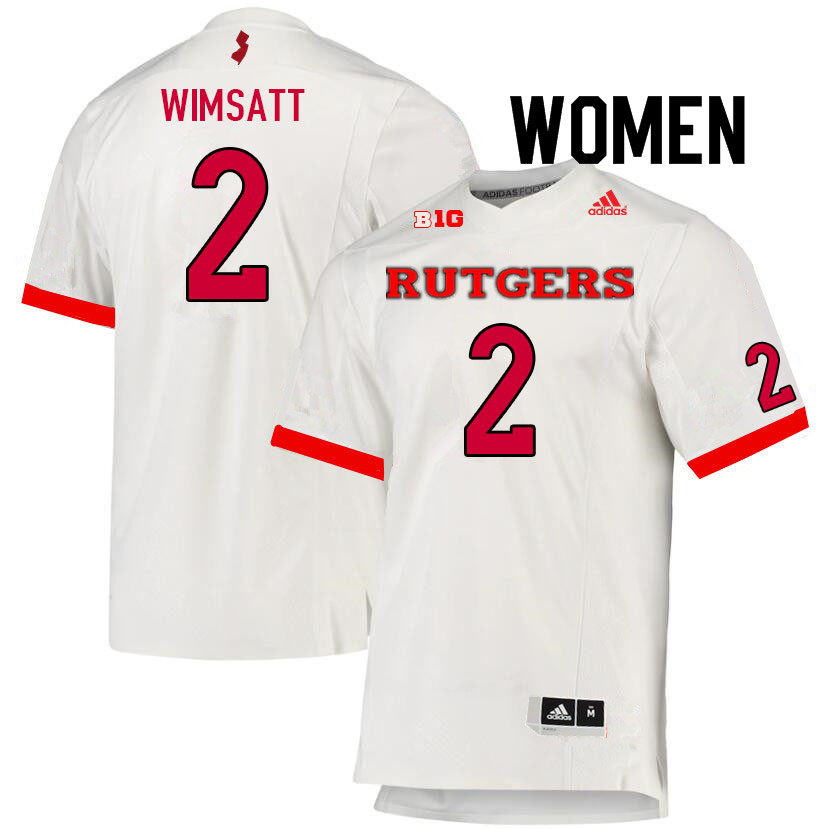 Women #2 Gavin Wimsatt Rutgers Scarlet Knights College Football Jerseys Sale-White - Click Image to Close